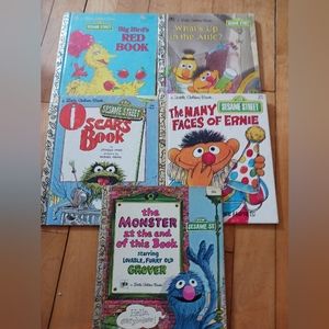 5 Sesame Street Golden Books vintage